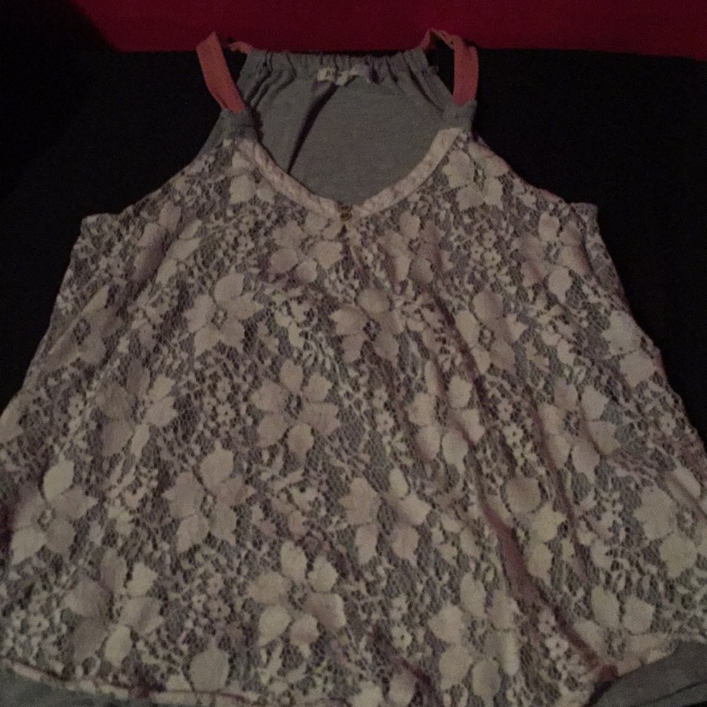 White and grey tank top